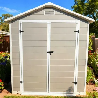 Abri de jardin Lys en plastique 172x173x212,5 cm - Panneaux 12 mm et structure aluminium