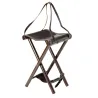 Siège de battue 4 pieds en bois et cuir - Hauteur 65 cm