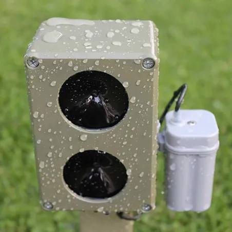 Répulsif électronique CHZ200 sur pied - Ultrasons anti-rongeurs et renards 2000m²