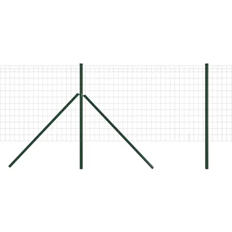 Grillage rouleau galvanisé PVC 1,50m x 20m - Maille 10x5cm Ø2,5mm