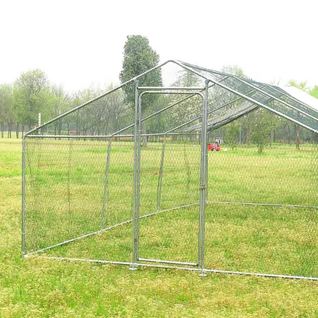 Enclos pour volailles 6x3x2m - 18m² en tube galvanisé et toile PE imperméable