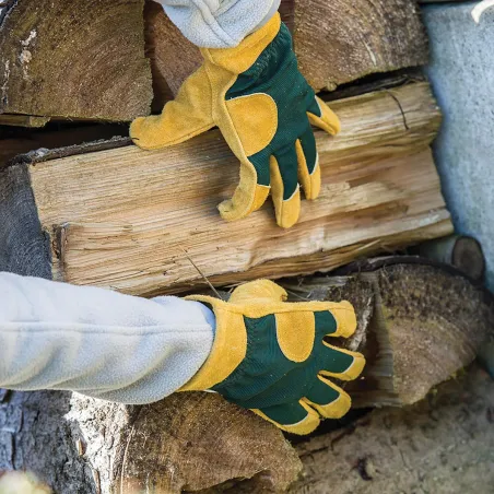 Gants de travail cuir Black Fox - Taille 8 - Protection et dextérité pour la manutention du bois