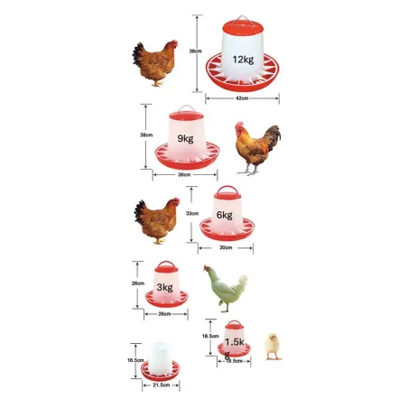 Mangeoire plastique avec poignée 1,5 kg pour volailles et pigeons