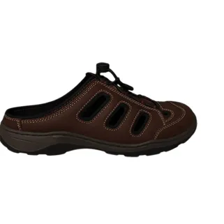 Sabots Homme Marron en Cuir à Attache Rapide - AYOKA Dugi