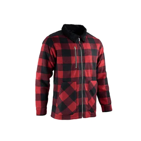 Chemise polaire matelassée homme LMA® - Rouge - Manches longues - Col chemise