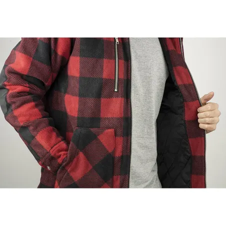Chemise polaire matelassée homme LMA® - Rouge - Manches longues - Col chemise
