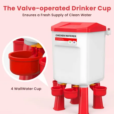 Kit mangeoire 12 kg + abreuvoir 11 L pour élevage poule