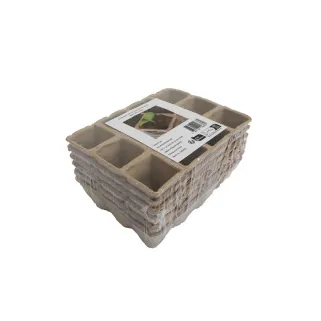 Plaques de semis biodégradables 12 alvéoles - 16x12x5 cm