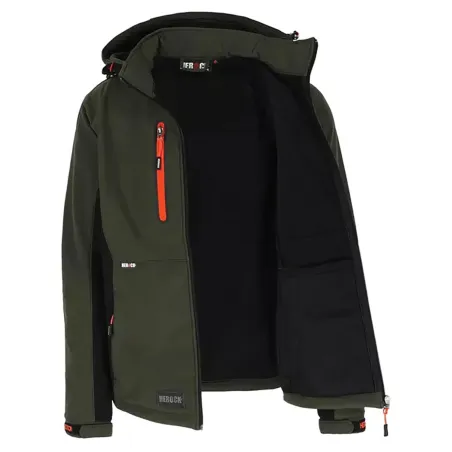 Veste Softshell Trystan Kaki/Noir Herock M à 3XL – Déperlante & robuste