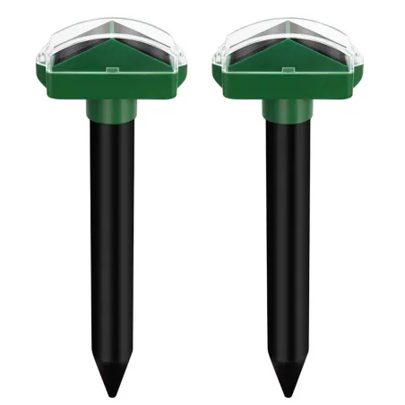 Lot de 2 Chasse-Taupes Solaires à Ultrasons Duo - Étanche - 650m² de Couverture