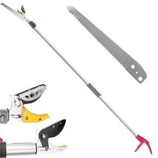 Sécateur téléscopique 2 en 1 - Coupe et scie extensible jusqu'à 4 m
