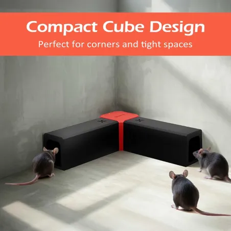 Piège à rongeurs d'angle électrique USB - 2 tunnels - 2000V