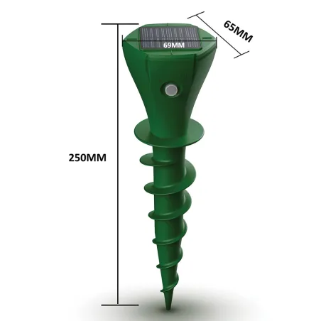 Chasse taupes solaire 'Twist' - Lot de 2 - 650m² de couverture par appareil