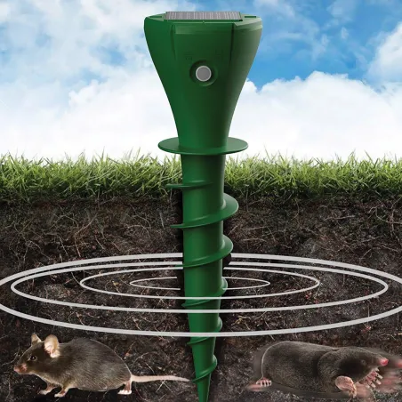 Chasse taupes solaire 'Twist' - Lot de 2 - 650m² de couverture par appareil