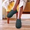 Chaussons Chauffants Femme Gris - Confort Textile Basse Tige