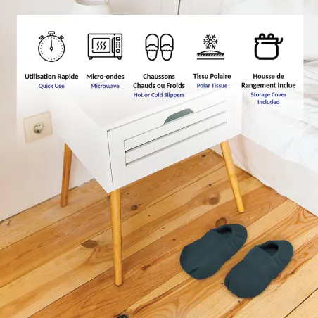 Chaussons Chauffants Femme Gris - Confort Textile Basse Tige