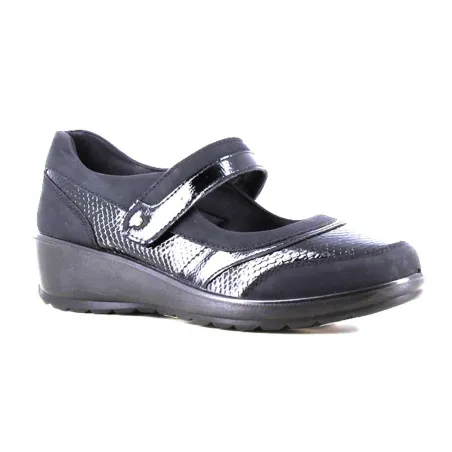 Ballerines compensées noires pour femme en synthétique - Style élégant et confortable