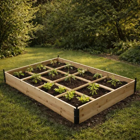 Carré potager bois avec housse PVC 115 x 80 x 54 cm