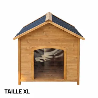 Niche chien en bois toit type chalet taille XL 96 x 104 x 112 cm