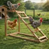 Perchoir poules en bois 1 échelle avec balançoire