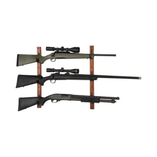 Support mural pour 3 armes en bois et acier - 315.0650