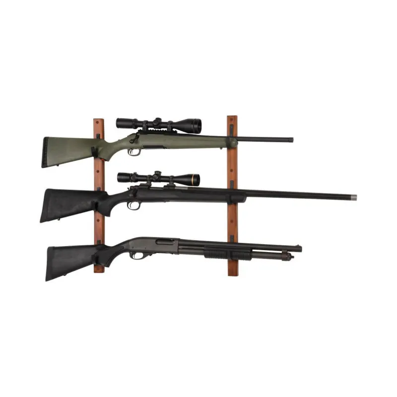 Support mural pour 3 armes en bois et acier - 315.0650