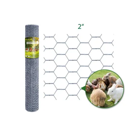 Grillage hexagonal galvanisé - Maille 50mm - Hauteur 1,5m - Rouleau 25m