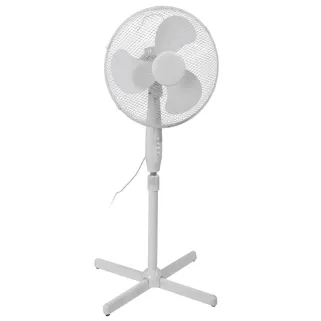Ventilateur sur pied 17 pouces - 45W - 3 vitesses - Oscillation et inclinaison réglables - Blanc