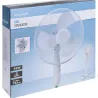 Ventilateur sur pied 17 pouces - 45W - 3 vitesses - Oscillation et inclinaison réglables - Blanc