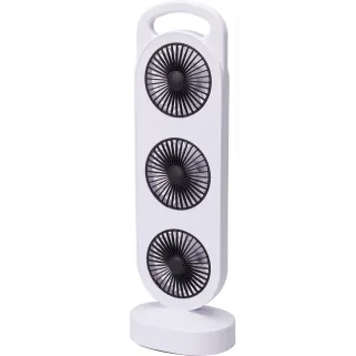 Ventilateur de table rechargeable 3 sorties - Blanc 3W