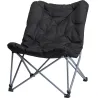 Chaise de camping pliable gris foncé avec coussin Oxford 600D