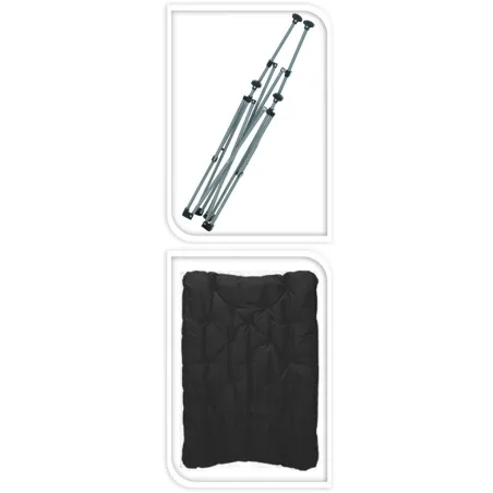 Chaise de camping pliable gris foncé avec coussin Oxford 600D