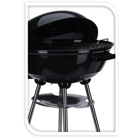 Barbecue mobile Ø46 cm avec roues - Grille chromée et bol émaillé