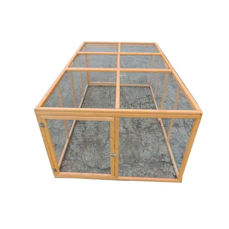 Enclos poules en bois 2 portes latérales 200 x 115 x 75 cm