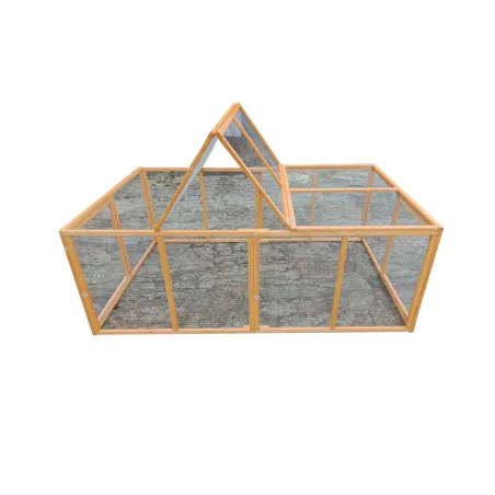 Enclos poules en bois 2 portes latérales 200 x 115 x 75 cm