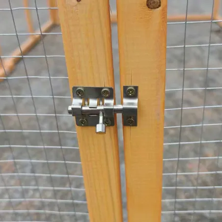 Enclos poules en bois 2 portes latérales 200 x 115 x 75 cm