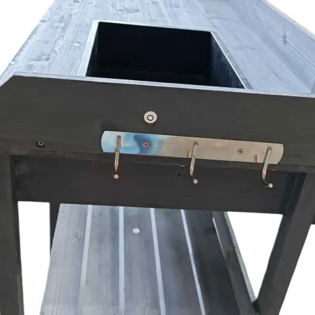 Table de rempotage bois avec bac – 114 x 46 x 120 cm plantes et semis