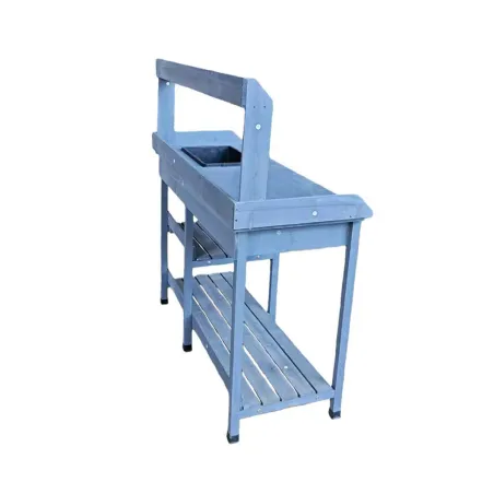 Table de rempotage bois avec bac – 114 x 46 x 120 cm plantes et semis