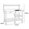 Table de rempotage bois avec bac – 114 x 46 x 120 cm plantes et semis