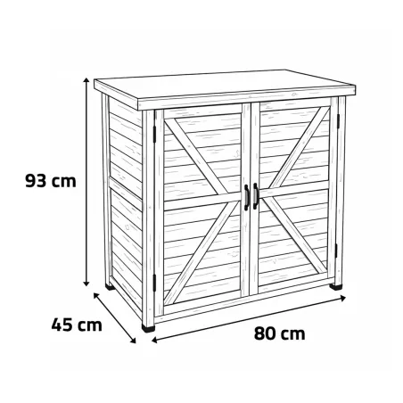 Abri de jardin bois Sambre 2 portes 80 x 45 x 93 cm