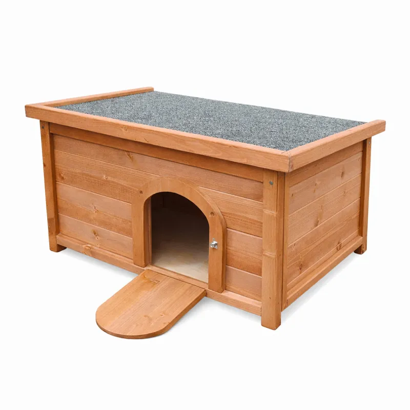 Clapier à lapin en bois toit en asphalte