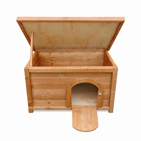 Clapier à lapin en bois toit en asphalte