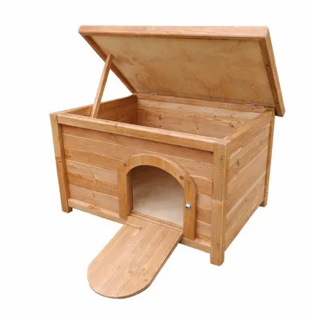 Clapier à lapin en bois toit en asphalte