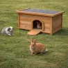 Clapier à lapin en bois toit en asphalte