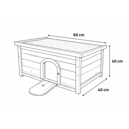 Clapier à lapin en bois toit en asphalte