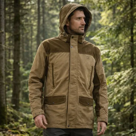 Veste Rambouillet imperméable polyester bicolore marron XL à 3XL