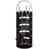Valet de cheminée métal noir 5 pièces | Outils feu bois 65 cm
