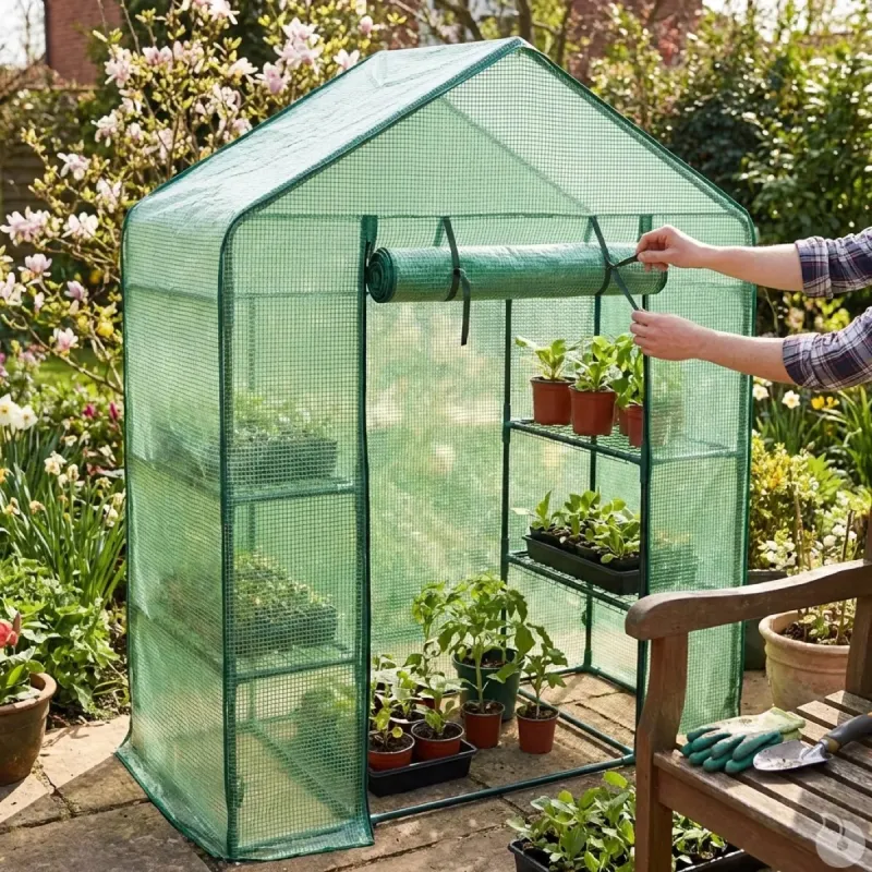 Serre de jardin avec étagères 143 x 73 x 195 cm