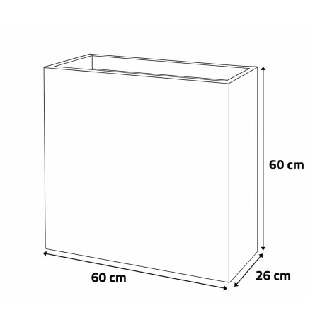 Pot de fleurs anthracite plastique 60 X 26 X 60 cm