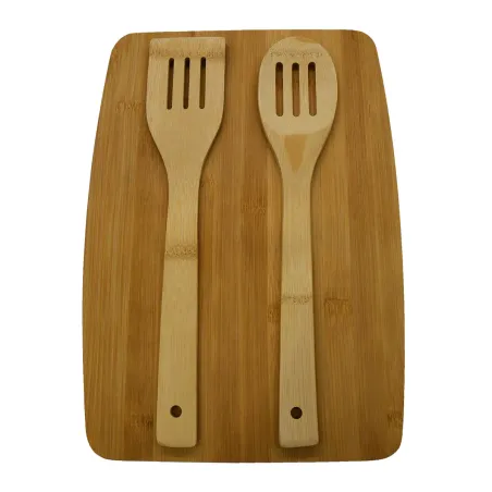Planche à découper bambou 33 x 23 x 1 cm 2 spatules